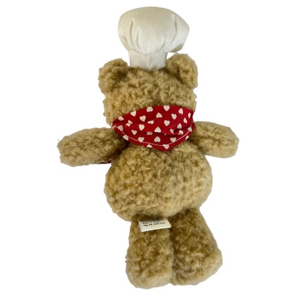 Hallmark Chef Teddy Bear With Red Polka Dot Scarf & White Hat Stuffed Animal VTG - Picture 3 of 5